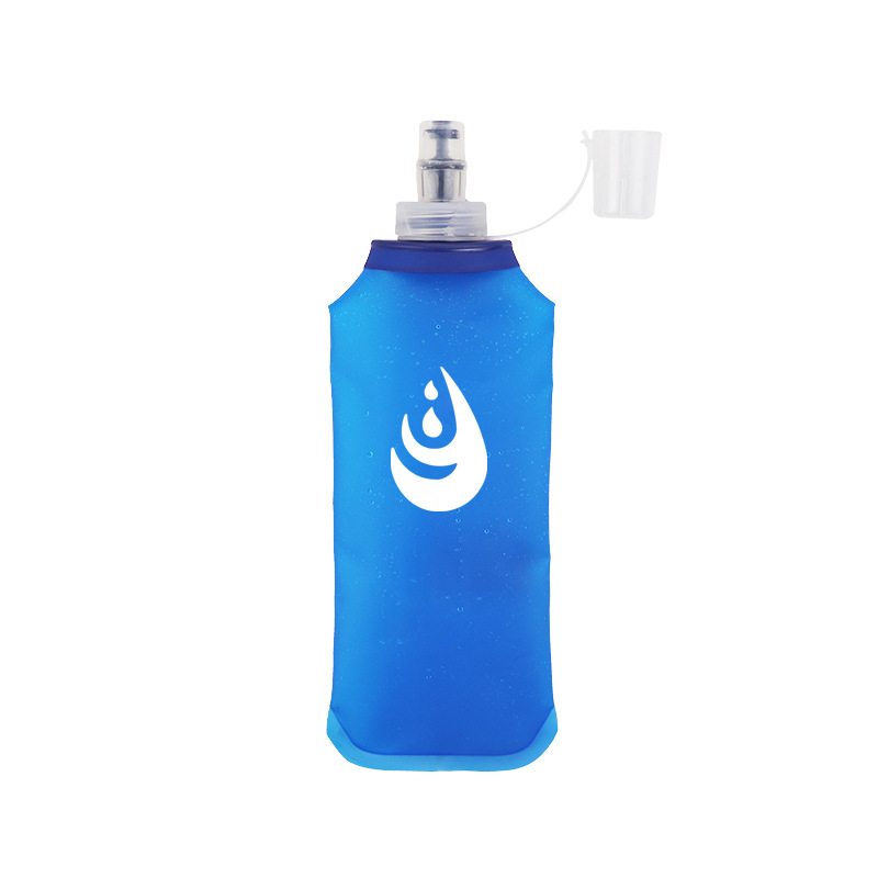 Cross-Border Soft Water Bottle Silicone Mouthpiece Fitness Cycling Sports Water Bottle Outdoor Running Foldable Tpu Soft Water Bottle Customization