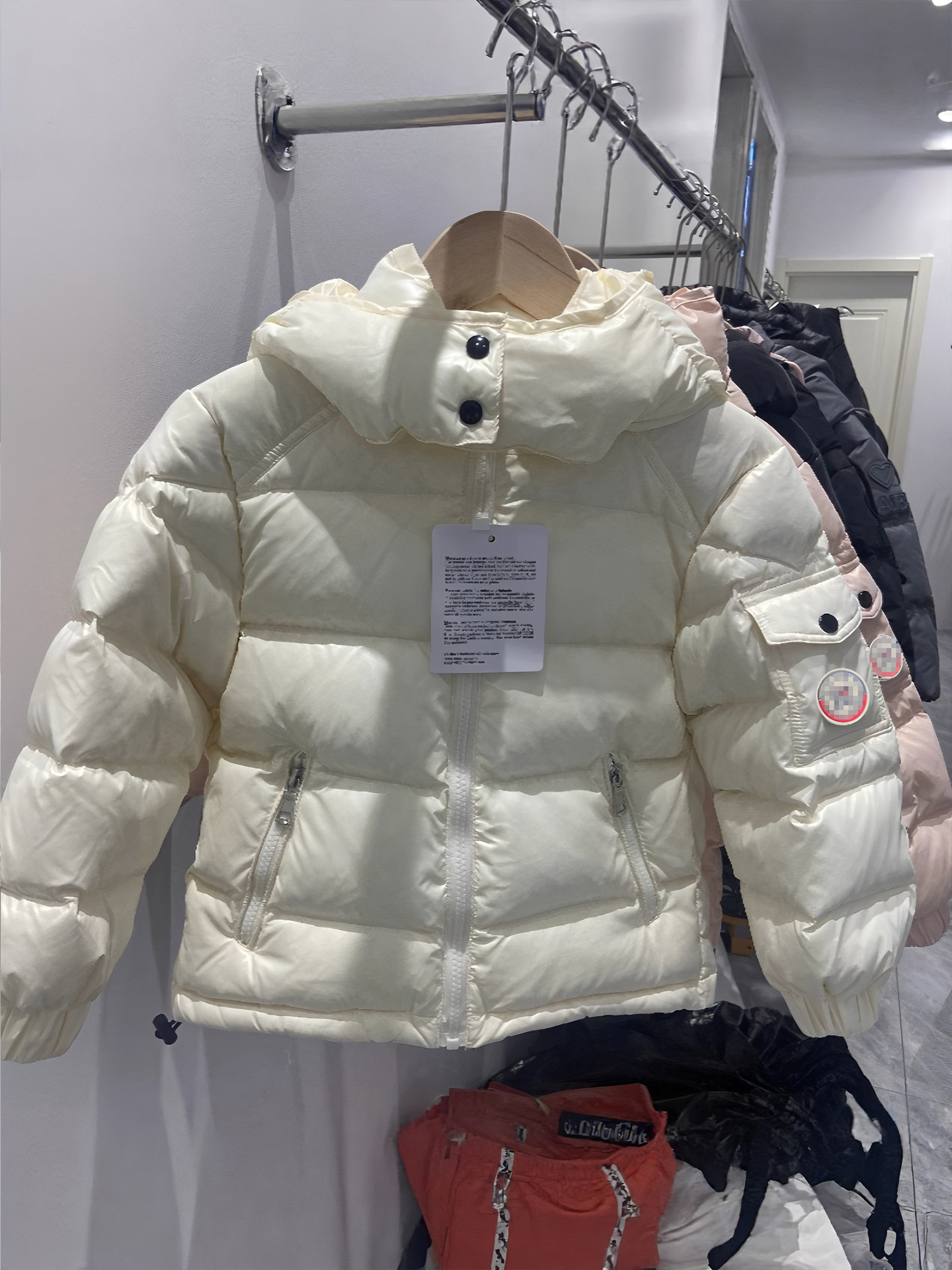 Children's down Jacket with Detachable Hood, Short Style, Thickened for Winter, Boys and Girls, Medium and Large Children, Warm, Three-Proof, Shiny Coat