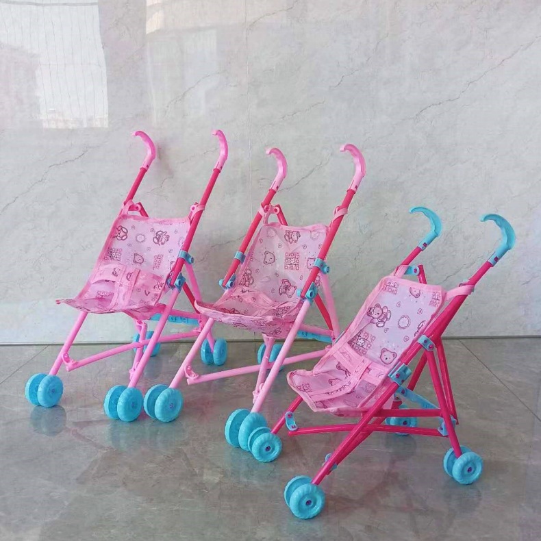 Прямые продажи от производителя детских тканевых тележек, складные 4-колесные тележки, пластиковые игрушки для девочек с куклами