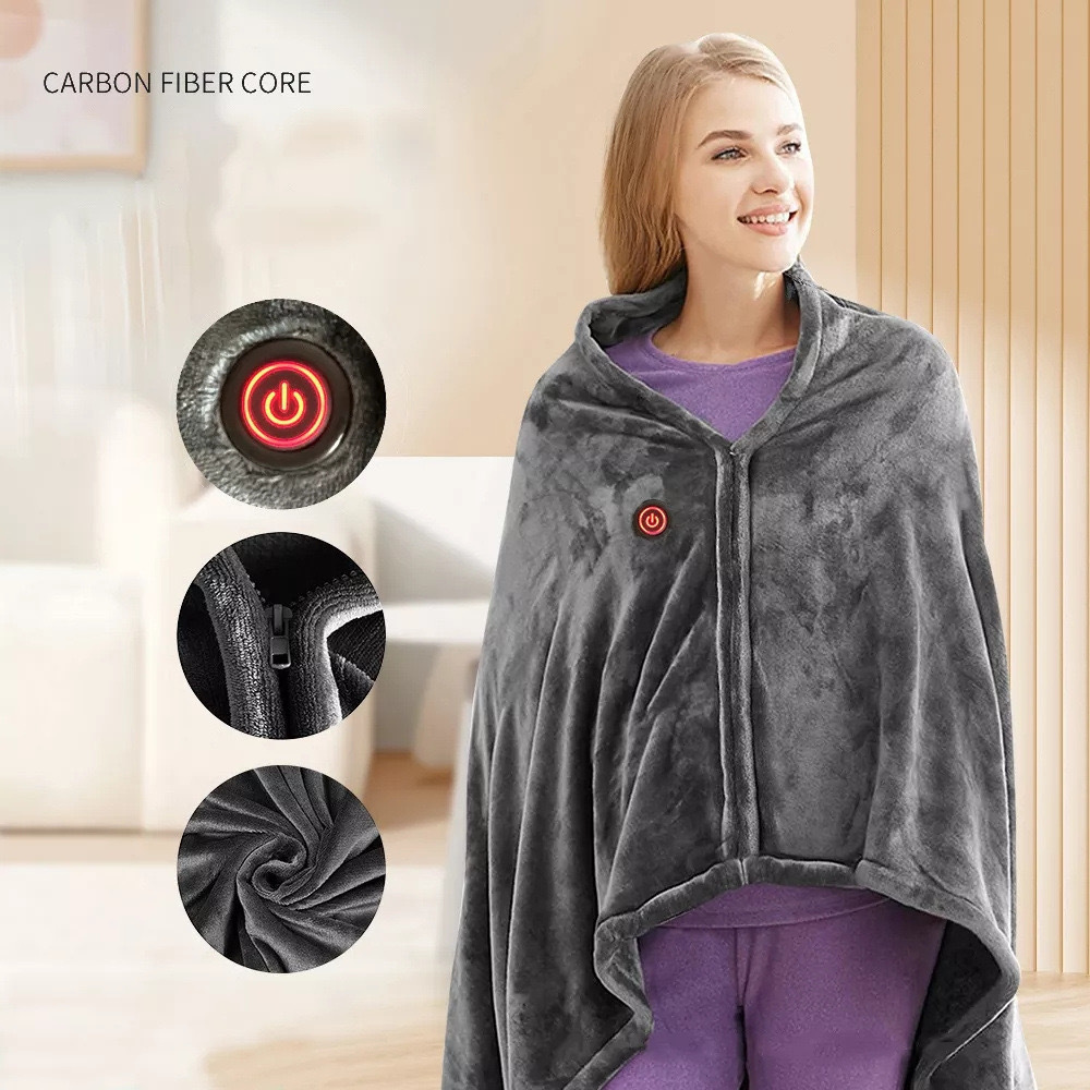 Cross-border electric blanket outer shawl multifunctional heating shawl 3-speed USB charging heating blanket cold-proof warm blanket