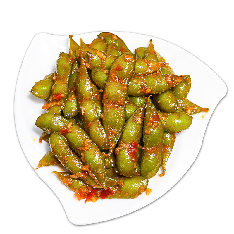 Luohui spicy edamame 1kg commercial cold dish KTV bar snacks instant catering frozen semi-finished ingredients