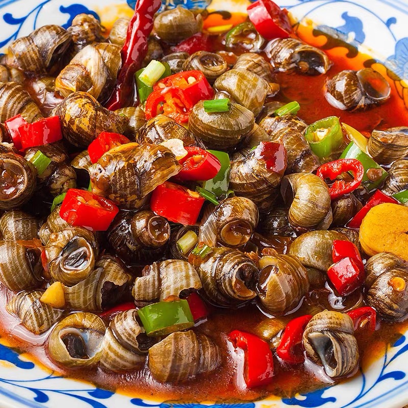 Pengji Chushan Snails 500g Spicy Flavor Snails Catering Late Night Snack Barbecue Shop Semi-Finished Ingredients Fried Snails