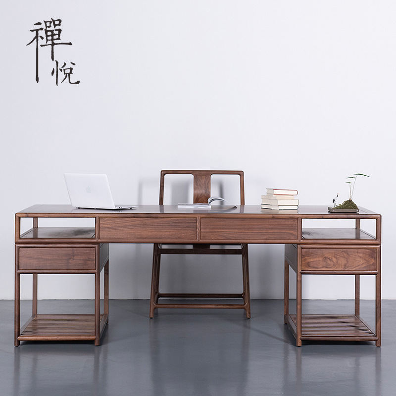 Стол из черного ореха Minmu Новый китайский стиль Комбинация стола и стульев