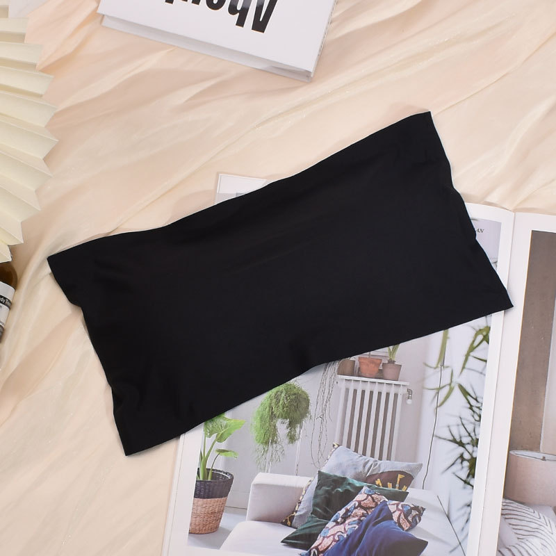 Strapless Ice Silk One-word Wrap Chest Breathable Anti-running Light Breasted Buckle Sports Shockproof Anti-running Light Girl's Seamless Beautiful Back