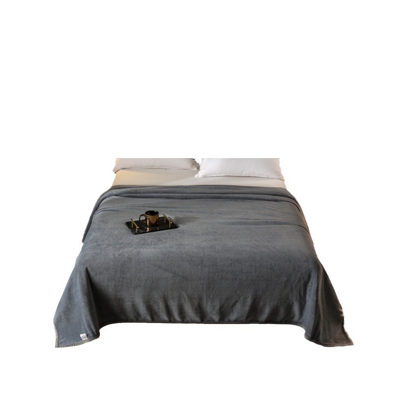 Flannel Blanket Solid Color Thickened Cloud Carved Velvet Double-Sided Velvet Multifunctional Single Double Throw Blanket Gift Blanket