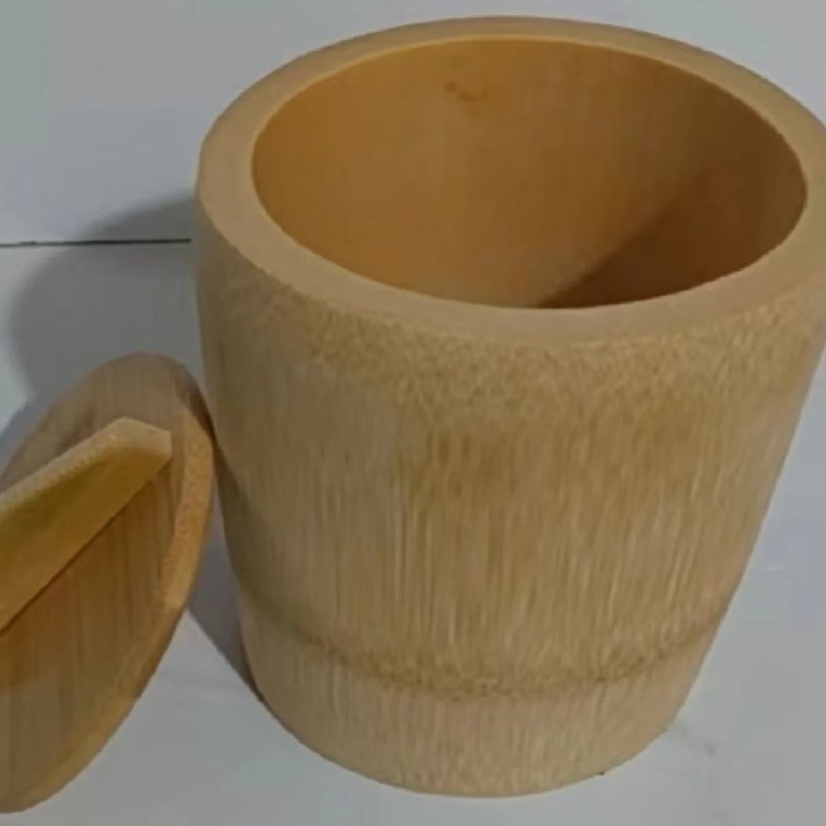 Bamboo Steaming Rice Bucket, Handmade Steaming Bucket with Lid, Traditional Household Commercial Circulating Steaming Rice Bucket, Natural Bamboo Tube