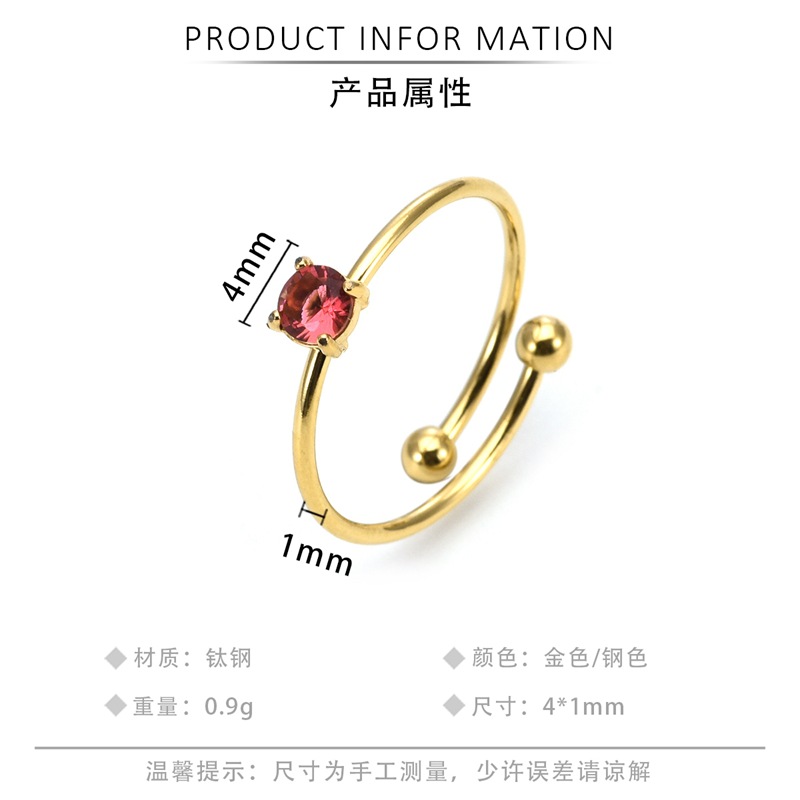 Qianhui European style living mouth titanium steel ring inlaid stone ring ins net red ring cross-border Amazon AliExpress