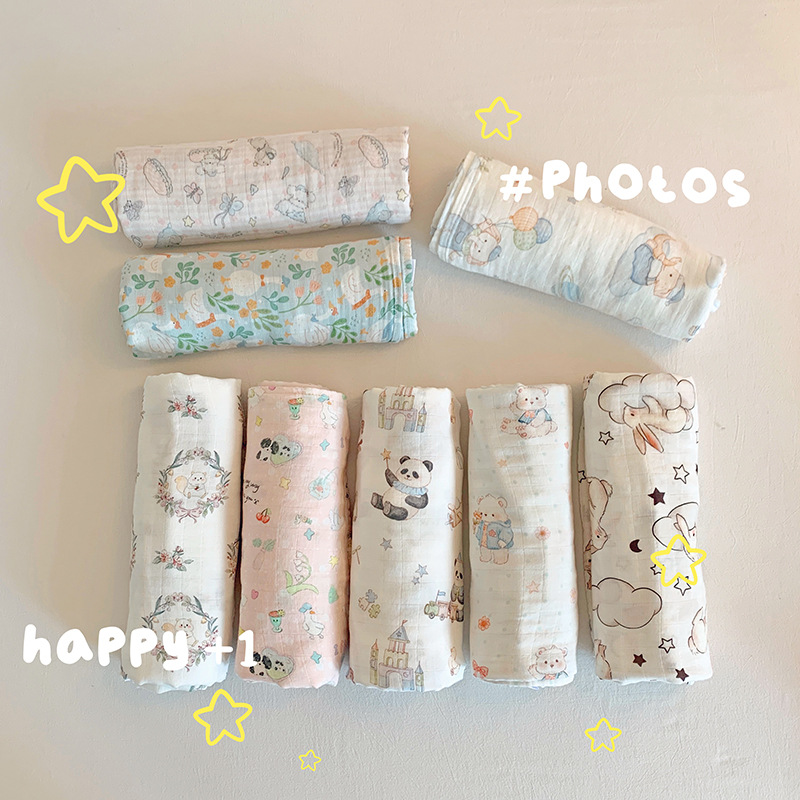 Двойной слой бамбуковый плед для младенцев кросс-бордерный марлевый плед для новорожденных бамбуковая хлопковая обертка летний плед оптовая продажа