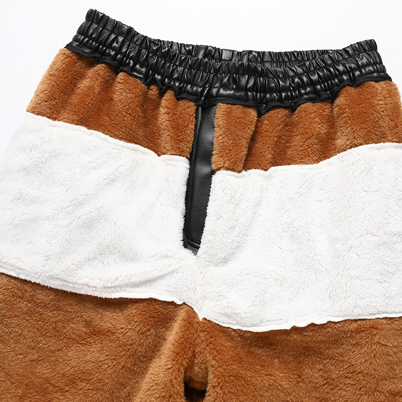 Men's Winter Fleece-Lined Thickened Waterproof Casual Pants for Delivery Riding and Driving, Warm and Loose Cotton Pants for Cold Protection