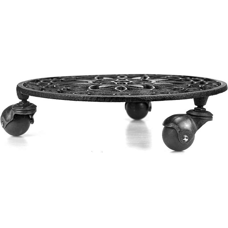 Factory Direct Indoor Household Balcony Storage Rack Floor Type Universal Wheel Flower Pot Rack Cast Iron Mobile Flower Pot Rack