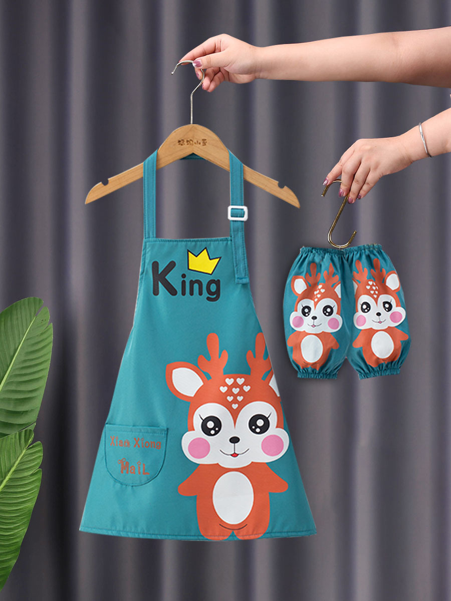 Children's Painting Apron Vests with Sleeves Kindergarten Primary School Students Art Painting Clothes Waterproof Overalls