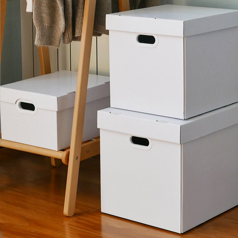 Brown Packing Paper Desktop Storage Box Storage Box Large White Carton Household Large Capacity Snack Storage Box