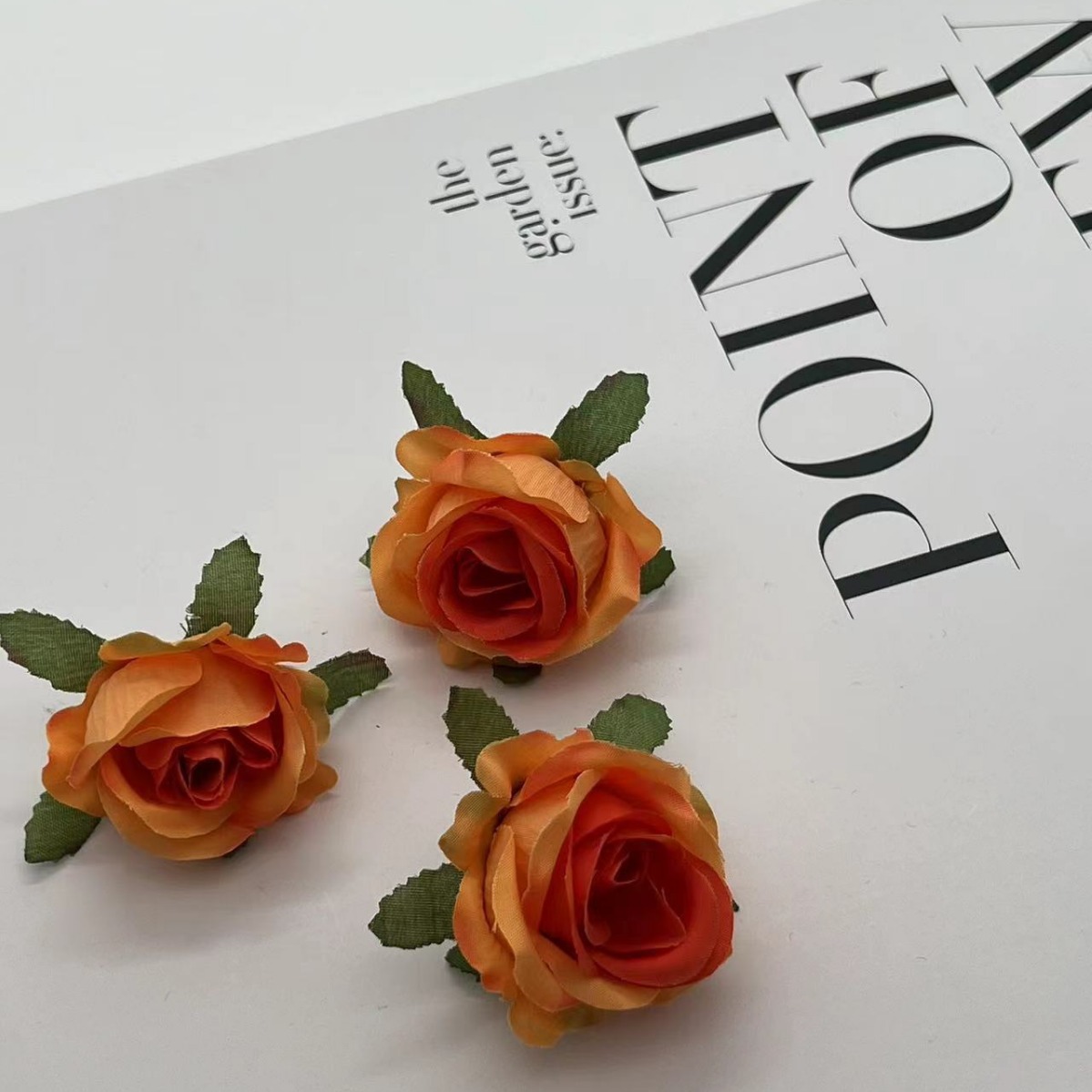 Simulation Rose Small Rose Head Home Hotel Wedding Valentine's Day Rose Wall Decoration Silk Flower