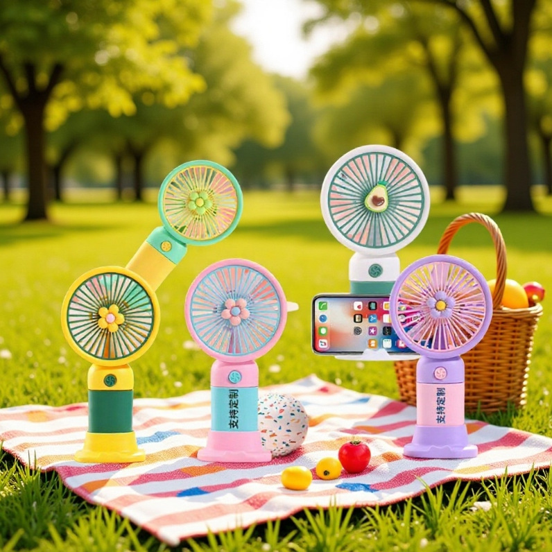 Cross-border Explosions Fruit Handheld Small Fan Mini Portable Desktop Stand Charging Small Fan Gift