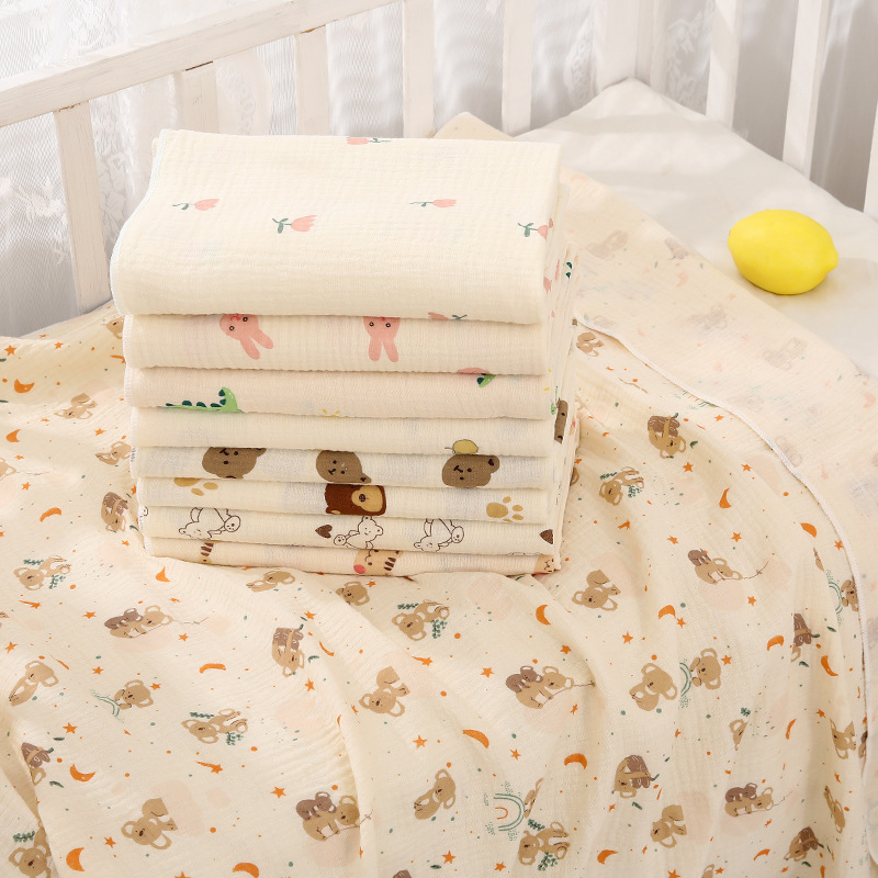 Baby Bag Single Pure Cotton Newborn Baby's Birth Room Cover Blanket Newborn Bag Double-Layer Yarn Summer Sunshade Bag Towel Bath Towel