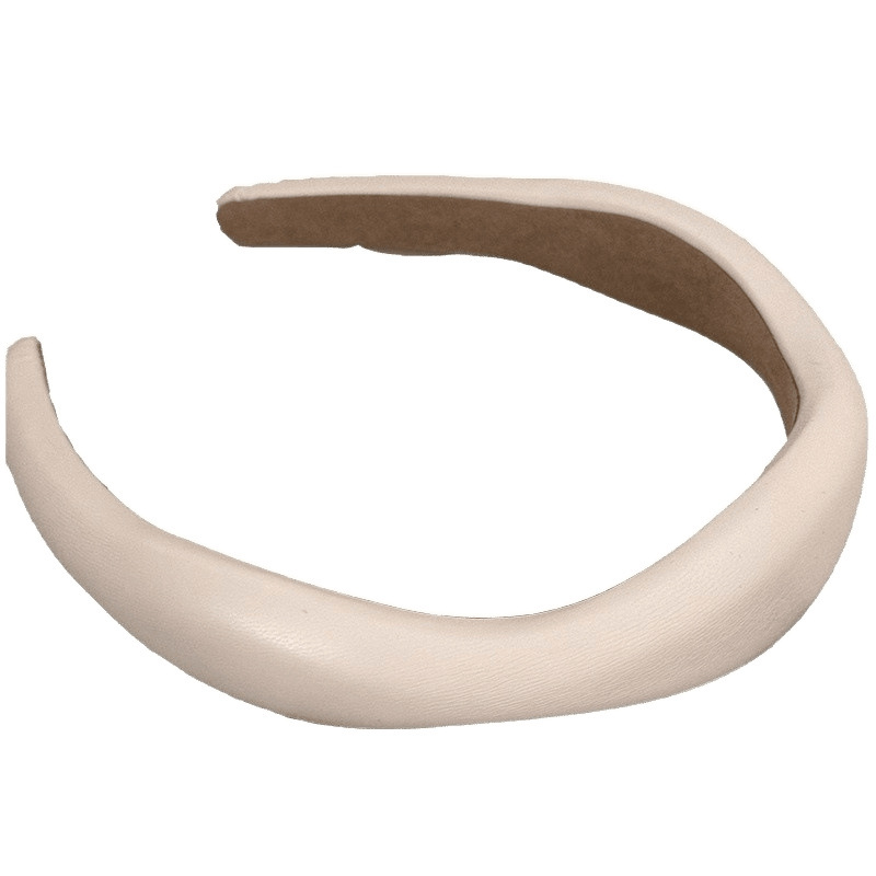 New French-Style High-End Retro Irregular Leather Headband for Women, Autumn and Winter Simple Face-Washing Headband