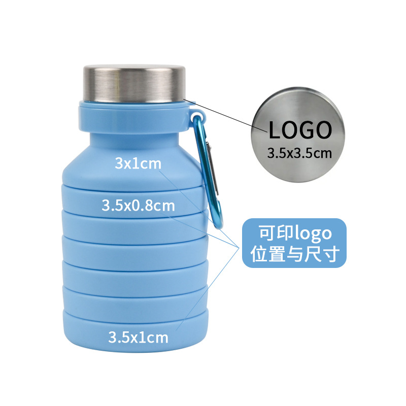 Cross-Border Supply Wholesale Creative Portable Outdoor Portable Cup Sports Kettle Food Grade Silicone Folding Water Cup