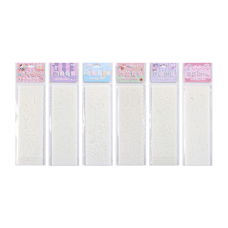 Magic Hand-painted Ruler Series Cute Oil Painting Stick Painting Template Cartoon Hand-painted Newspaper Painting Hollow-out Template Mold