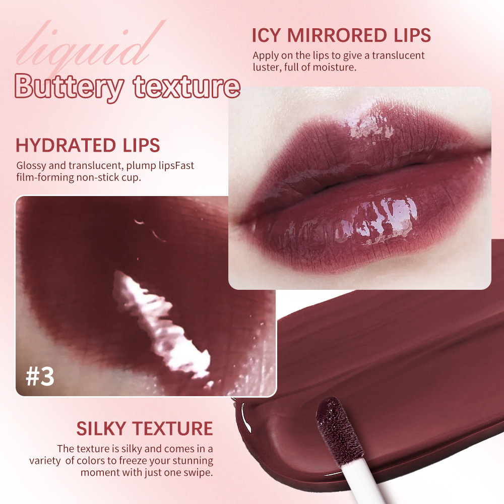 Cross-Border Lakerain Butter Gloss Lip Glaze Moisturizing Mirror Lip Gloss Lip Glaze Lip Dye