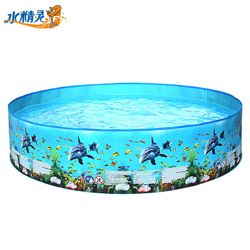 Кросс-бордерный большой надувной бассейн для детей, круглое складное домашнее плавательное место