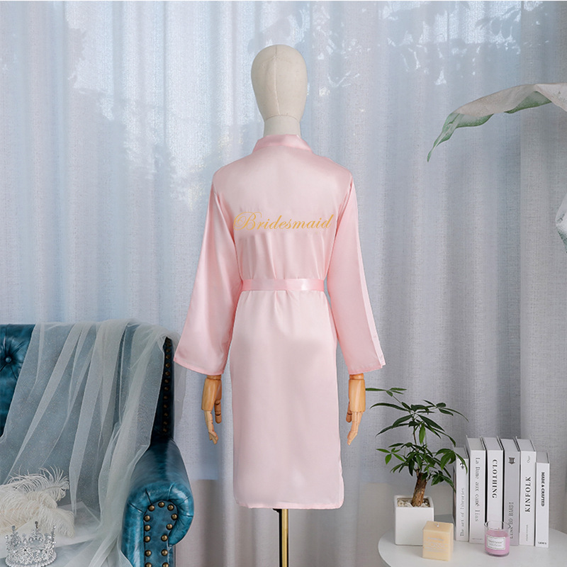 Bride and Bridesmaid Dressing Gown Wedding Silk Birthday Bestie Party Pajamas Embroidered Red Nightgown Wedding Dressing Gown