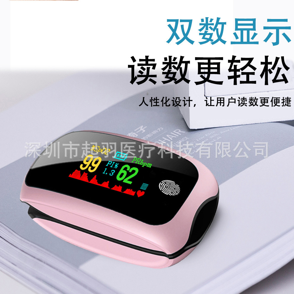 Cross-Border Rechargeable Oximeter Adult Oximeter Color Screen Pulse Oximeter Oximeter