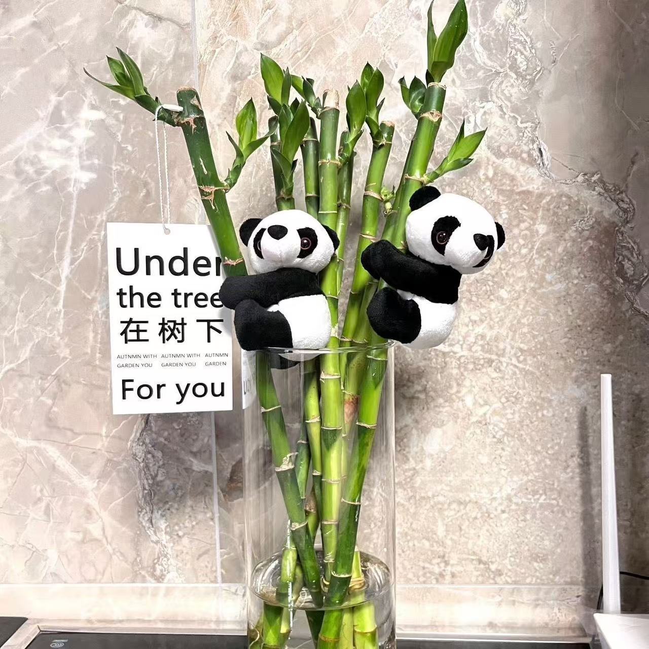 Мини-панда мягкая клипса для комнатных растений, креативный подарок, мягкая игрушка на стол, милый маленький подвес