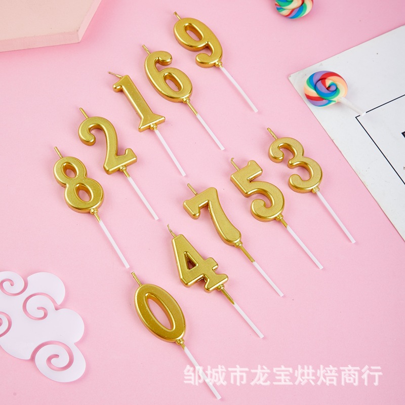 Digital Candle Cake Candle Happy Birthday Candle Party Candle Golden Digital Wax