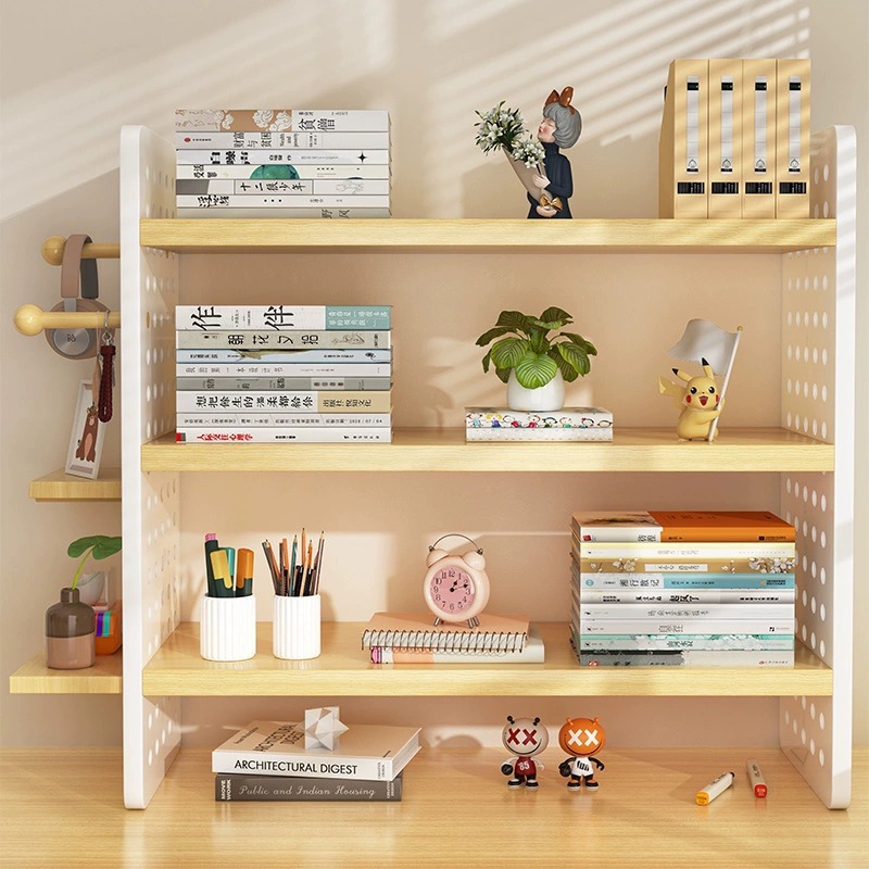 Desktop shelf desk bookshelf home desk hole board storage rack desk station Multi-Layer Display stand