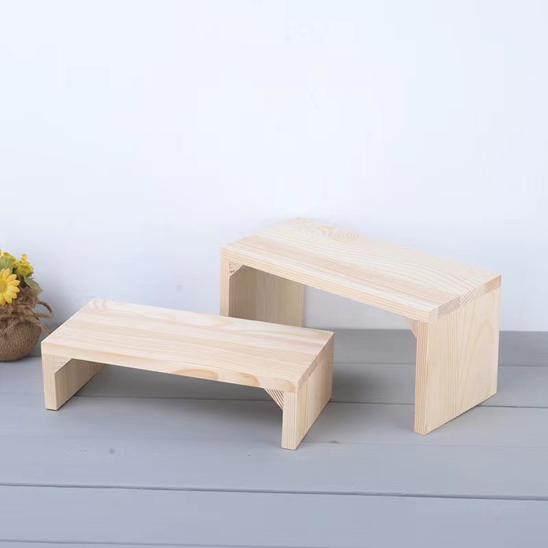 Деревянная мини широкая скамейка полка для хранения свадебная день рождения вечеринка полка для хранения бумажных стаканчиков декорация стола для тортов Mori