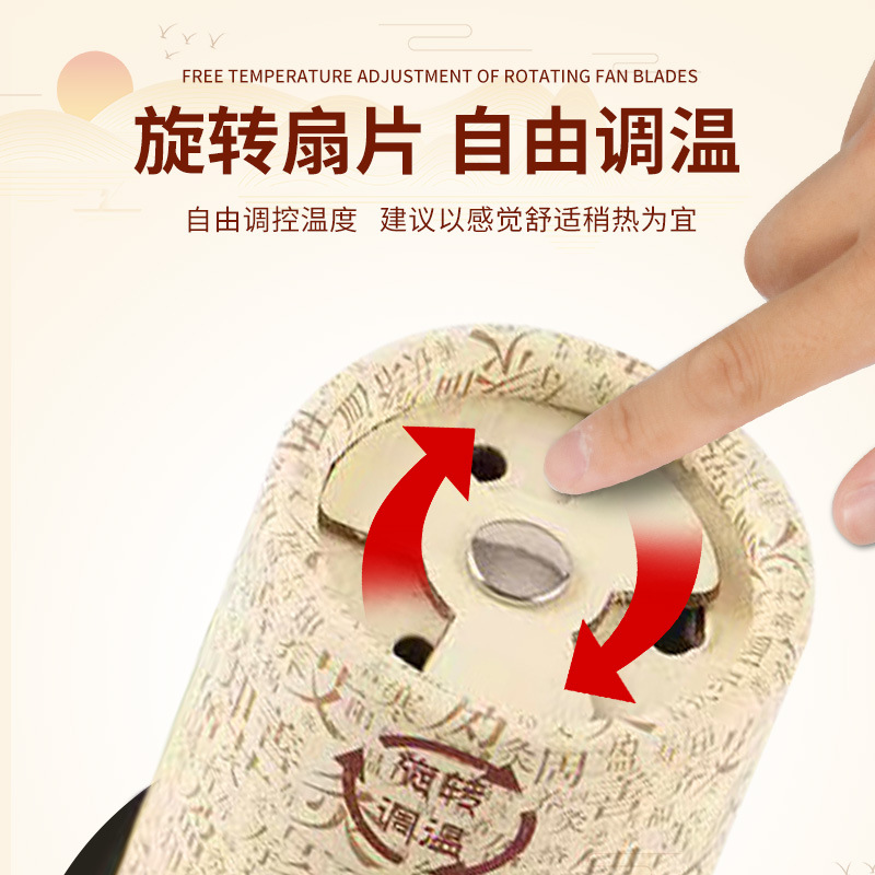 Suspension moxibustion cylinder rotating temperature control upgrade large carry-on moxibustion moxa stick column moxibustion box small suspension moxibustion elastic binding suspension moxibustion box