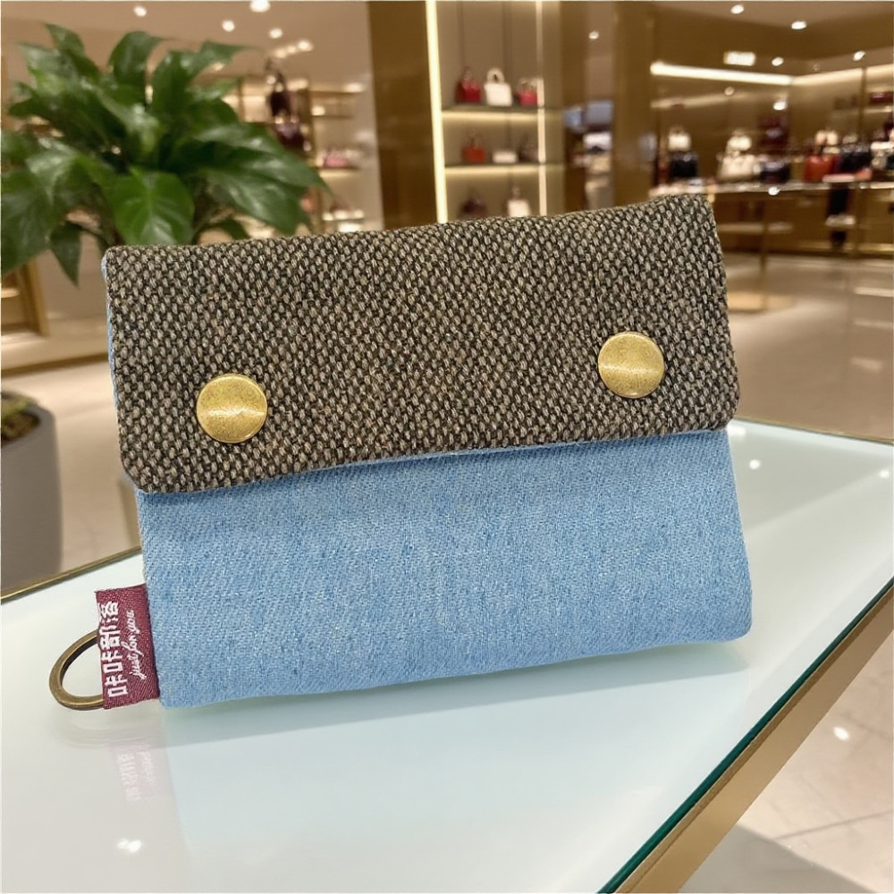 Креативный Мультяшный Принт 70% Скидка Джинсовый Канвас Кошелек Повседневный Канвас Держатель Карты Ключница для Мужчин и Женщин