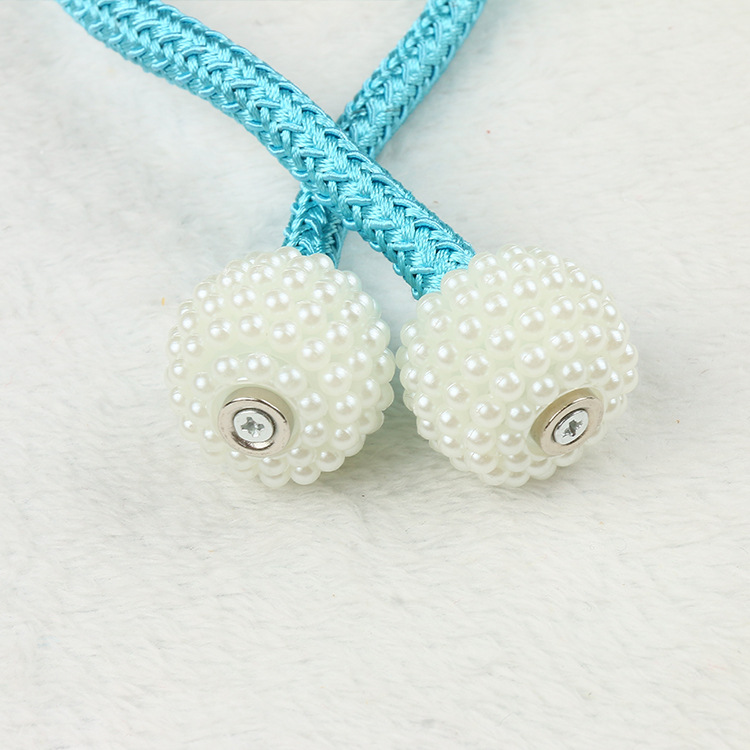 Cross-border pearl magnetic curtain buckle wholesale creative non-perforated curtain strap accessories binding rope curtain buckle