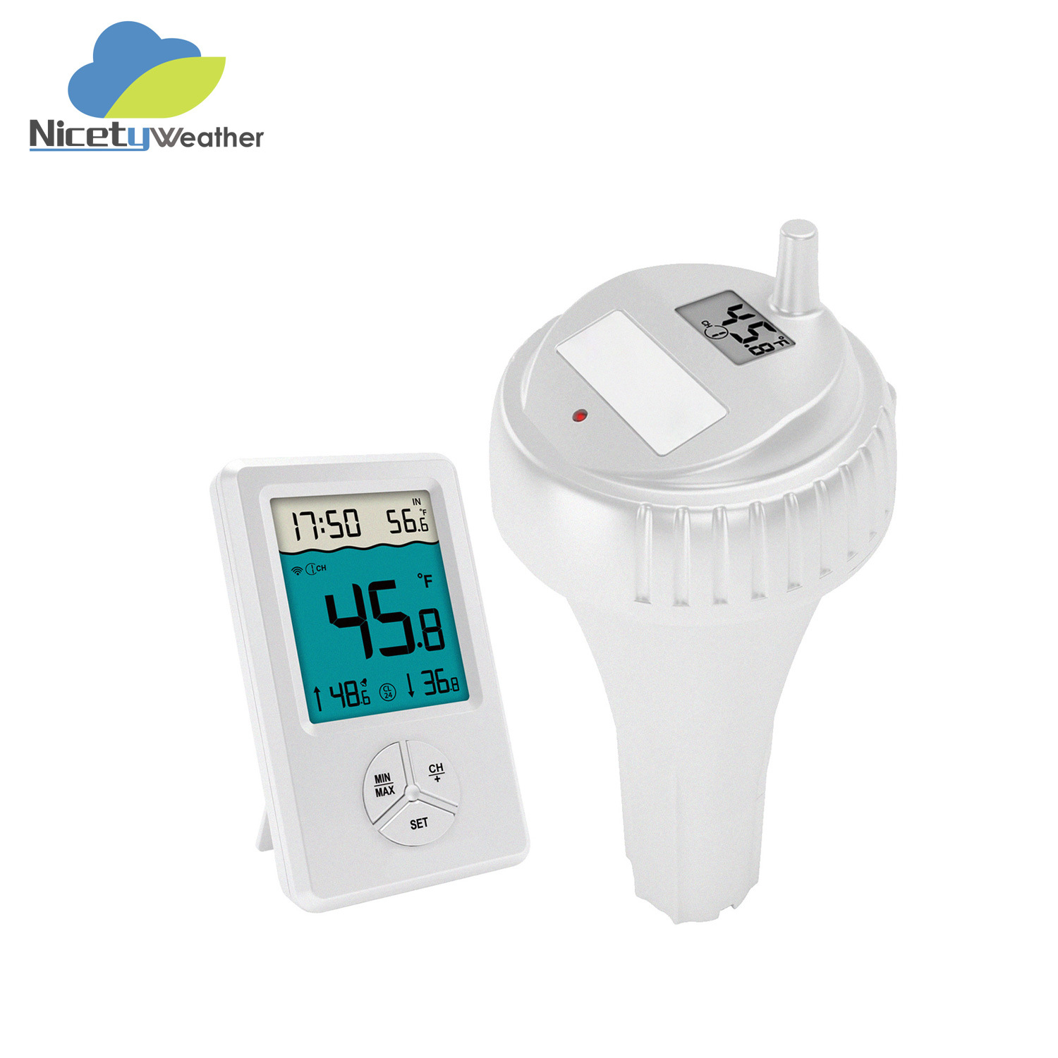 Беспроводной термометр для бассейна, двойной водонепроницаемый дизайн + 100м удаленная передача, LCD экран, умная передача для аквариумов