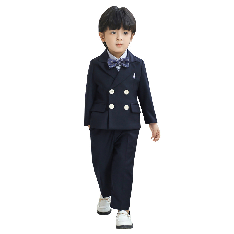 Children's Suit Boys' Flower Children's Wedding Dress Baby One-year-old Children's Piano Performance Dress Embroidered Vest Clothes