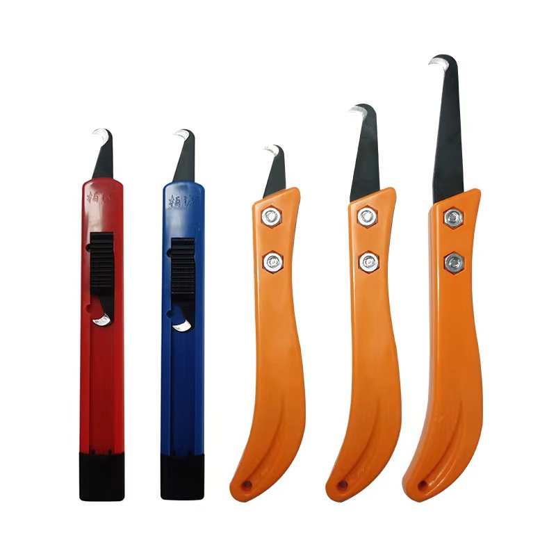 Нож для завязывания текстильной фабрики, красивое шитье, одноголовый, длинный и короткий, длинный крючковый нож, двуголовый нож для резки пряжи, крючковый нож с ручкой-бананом