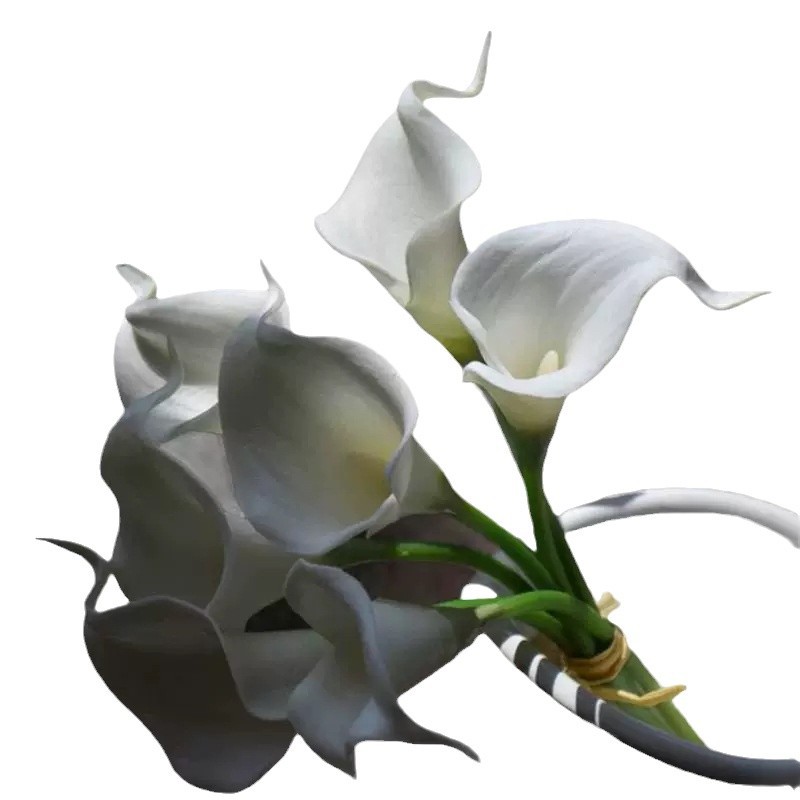 Calla Lily Manufacturer Wholesale Pu Bride's Hand Bouquet Wedding Matchinging Fake Flower Photography Props Cross-Border Wedding Flowers