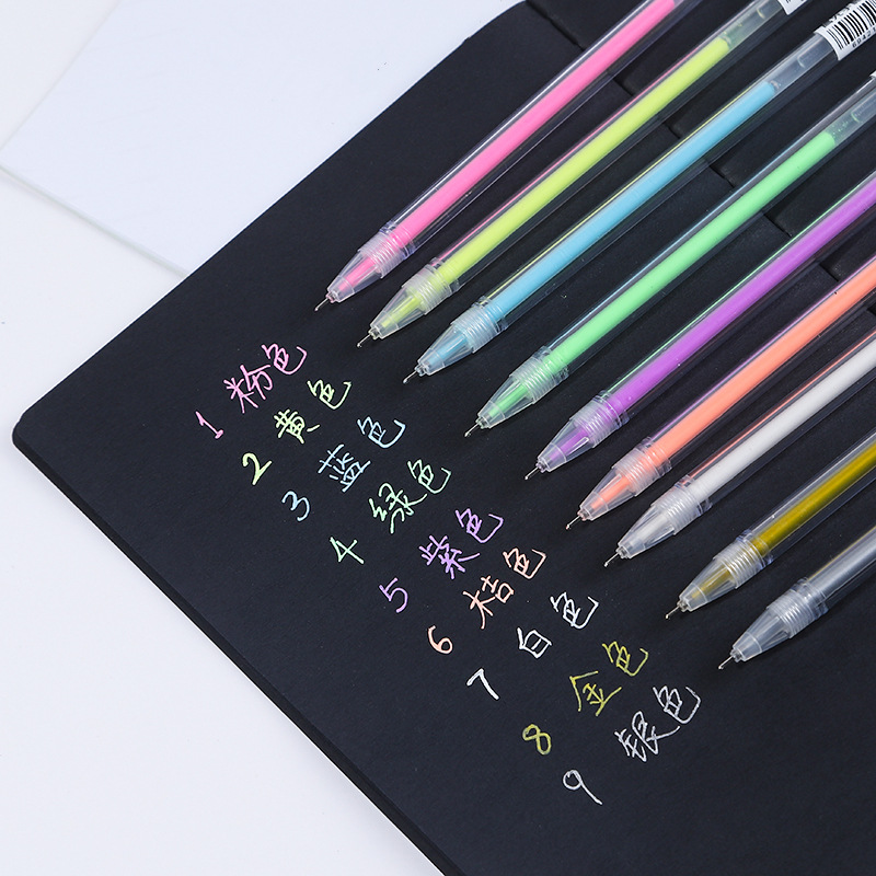 Cross-Border white high-gloss pen Art stroke special gold silver pen student DIY hand account pen painting gel pen