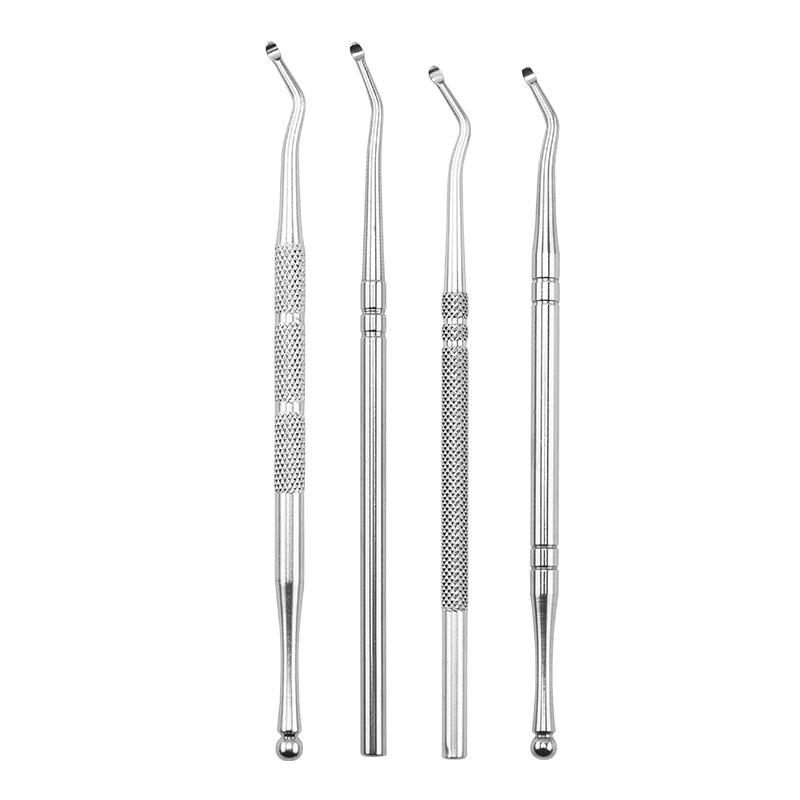 Short Single Head Round Bead Nail Picking Tool Stainless Steel Elbow Nail Picking Spoon Nail Picking Spoon Nail Picking Spoon Cleaner Nail Art Tool