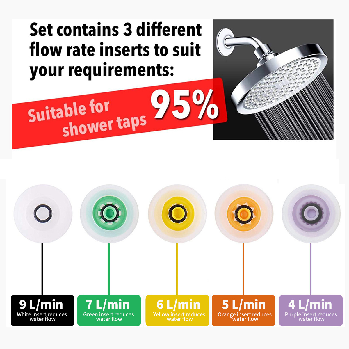 Shower Top Spray Accessories Water-Saving Piece Handheld Shower Flow Control Piece Bathroom Accessories Shower Water-Saving Piece Water-Saving Valve