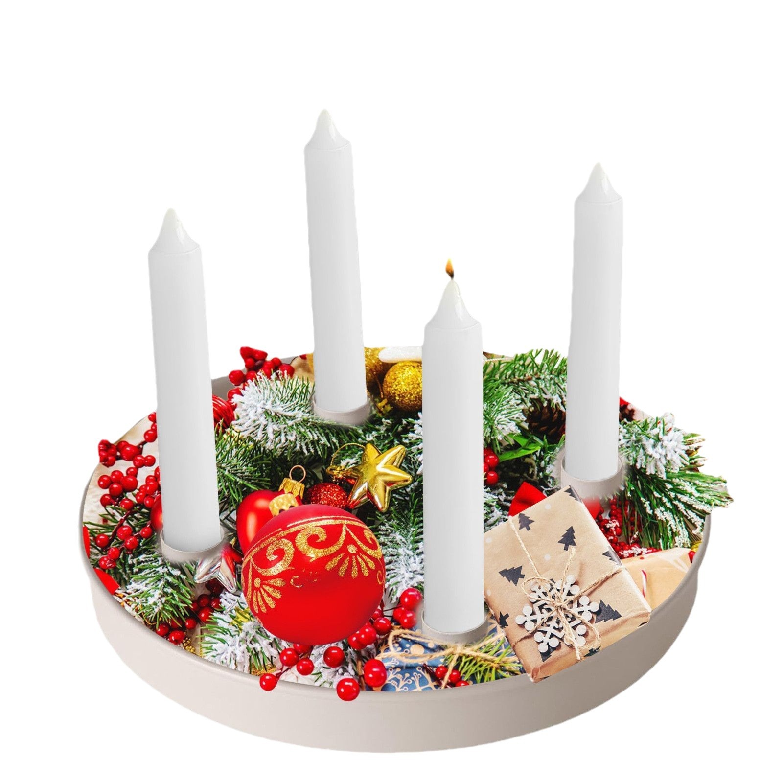 Metal tray with magnetic candle support cross-border hot selling baking paint craft with magnetic candlestick factory direct sales fast delivery