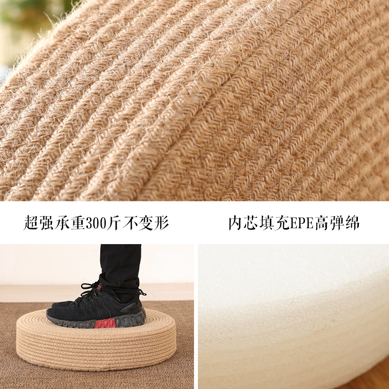 Japanese-Style Hemp Rope Futon Mat Tatami Cushion Bedroom Floor Sitting Mat Home Meditation Cushion Zen Meditation J^