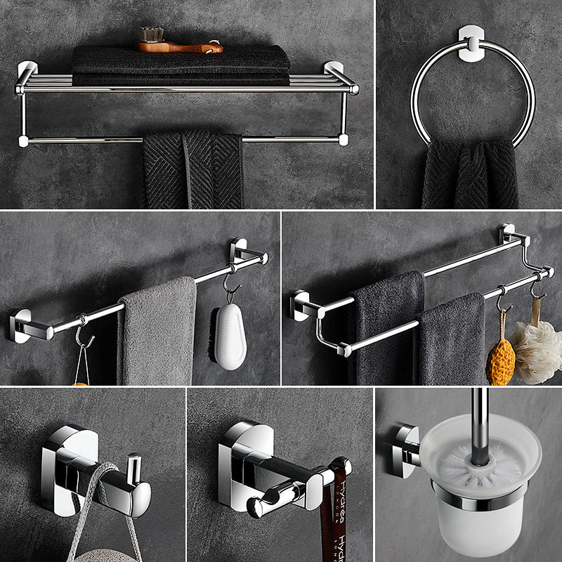 All-Copper Towel Rack Bathroom Punch-Free Towel Rack Bathroom Storage Rack Wall-Mounted Towel Rack Storage Towel Bar
