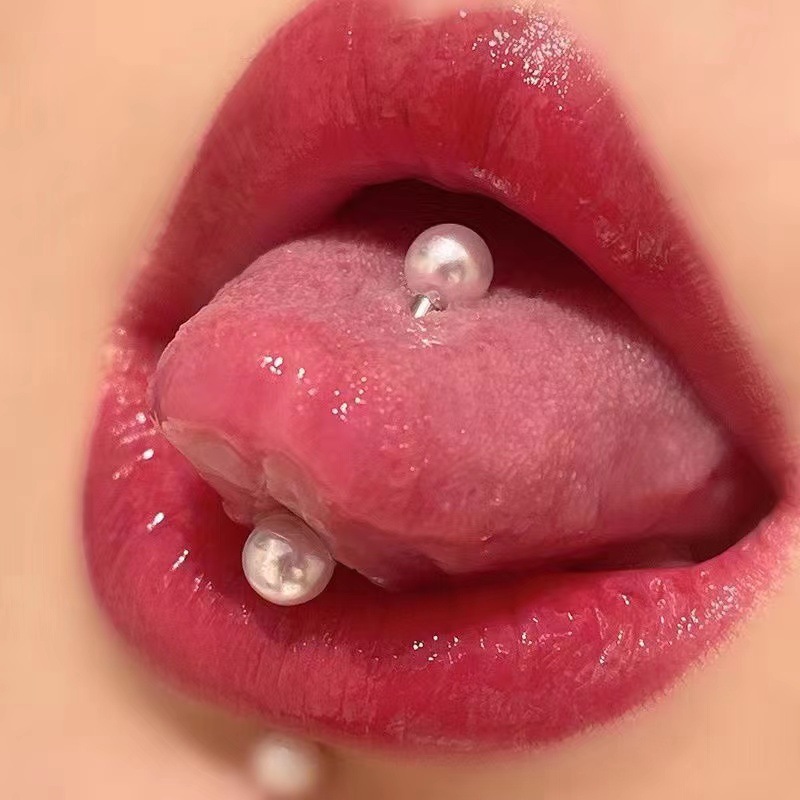 Acrylic tongue nail replacement ball imitation pearl lip nail ear bone nail accessories ball lip ring DIY spare ball puncture jewelry