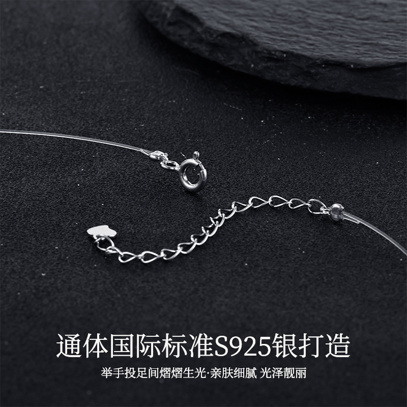 S925 Sterling Silver Mermaid Tears Necklace Light Luxury 2025 New Explosions Advanced Sense Invisible Moissanite Sun Li Same Style