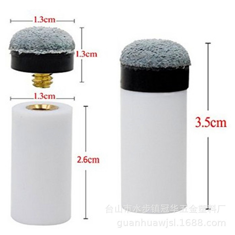 Factory Direct Supply Black 8 Billiard Billiard Cue Supplies Gun Scalp Head Accessories 13mm White Screw First Angles