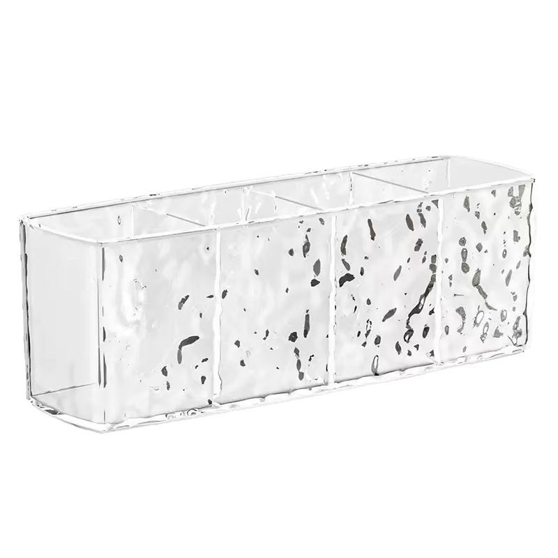 Cosmetics Storage Box, Dressing Table Storage, Plastic Transparent Acrylic Square Light Luxury Desktop Custom Compartment Box