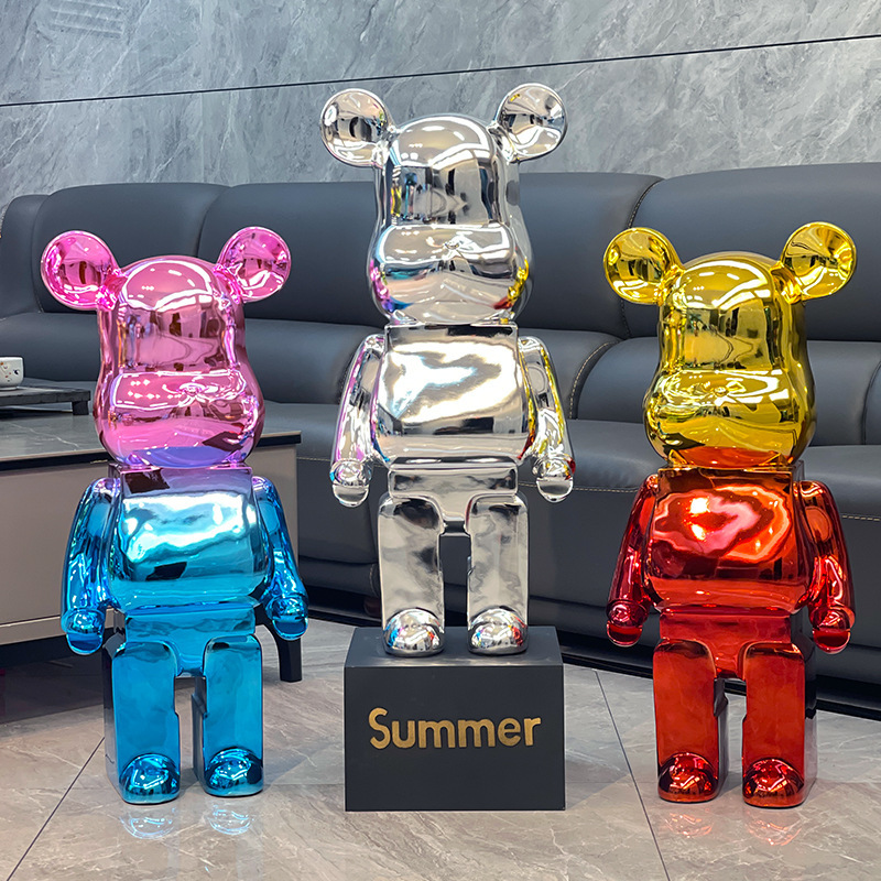 Cyber Celebrity Bears Big Ornaments Trendy Brand Kaws Building Blocks Bear Living Room Large Floor-Standing Light Luxury TV Cabinet Cartoon Doll