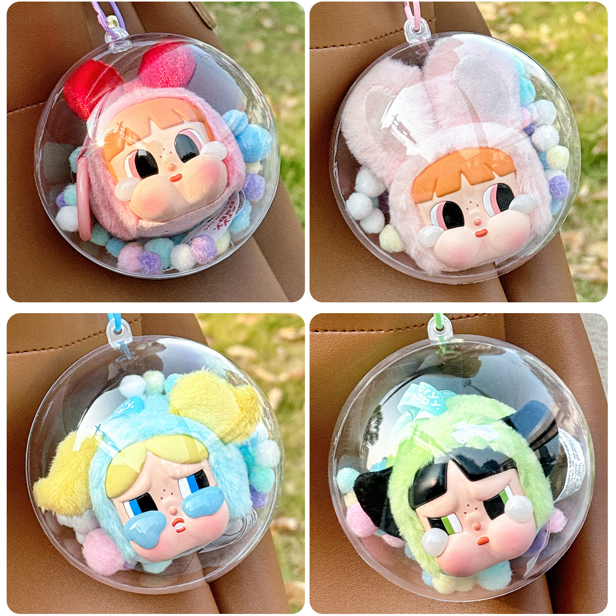 Acrylic Elf Ball 10cm Pain Bag Feitian Policewoman Vinyl Doll Storage Bag High Transparent Dust-proof Walking Doll