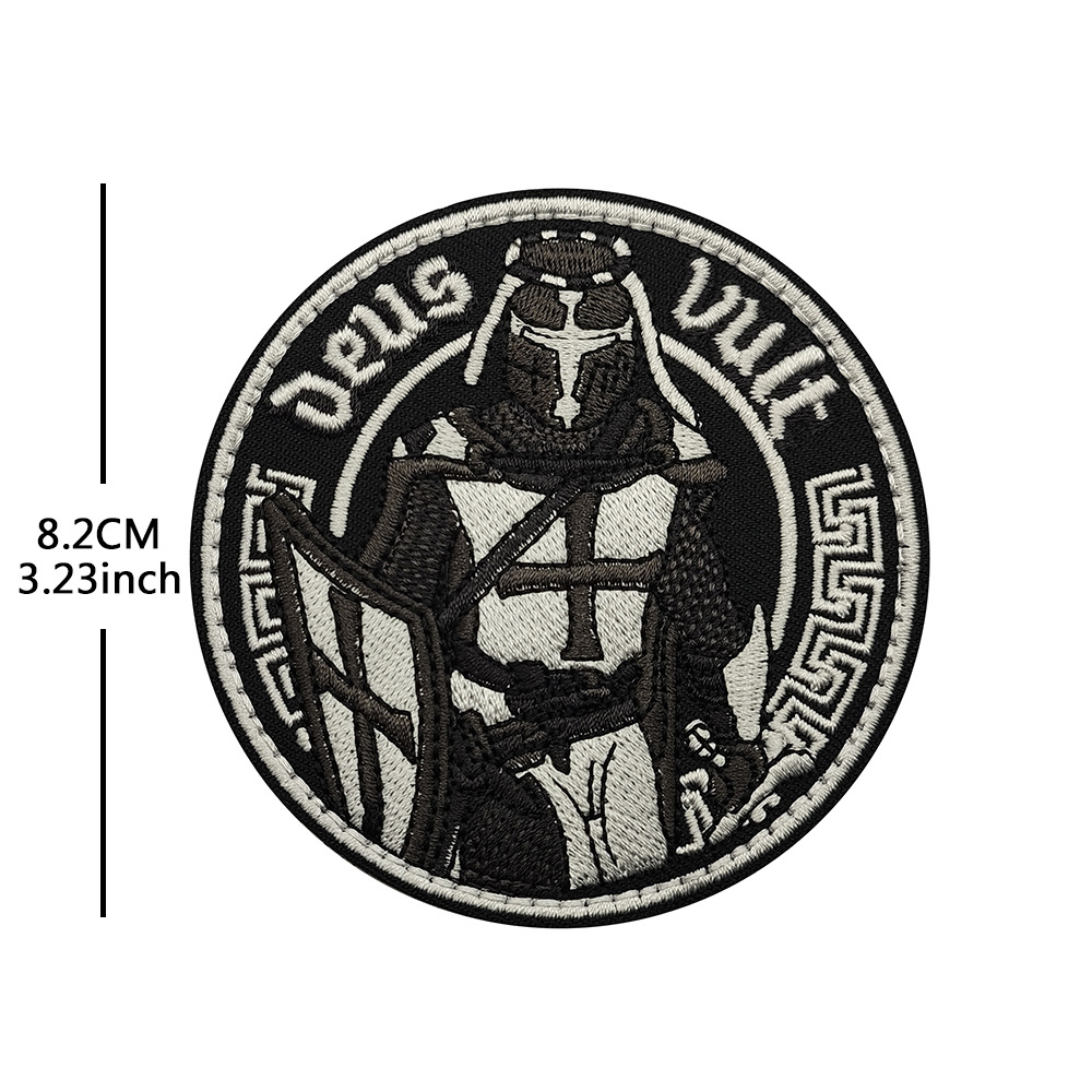 DEUS VULT Knights Crusader Tactical Morale Badge Embroidered Velcro Badge Personality Armband in stock